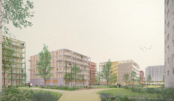 Visualisierung Außen © kister scheithaier gross architekten