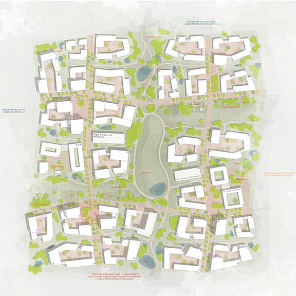 Lageplan des Bauprojekts