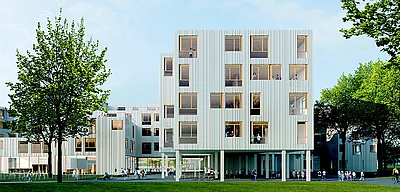 Außenansicht Gymnasium Allee der Kosmonauten