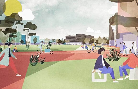 Grafische Visualisierung des Bauprojekts