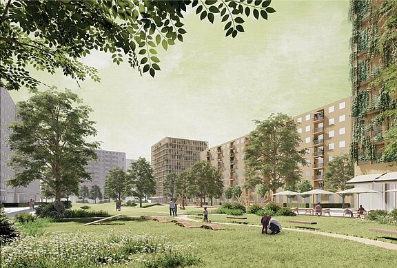 Visualisierung Außen © Winking Froh Architekten