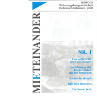 Cover der ersten Mieterzeitung "mieteinander"