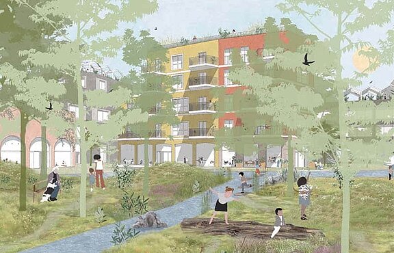 Grafische Visualisierung des Bauprojekts