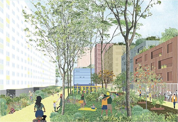 Visualisierung Außen © asp Architekten