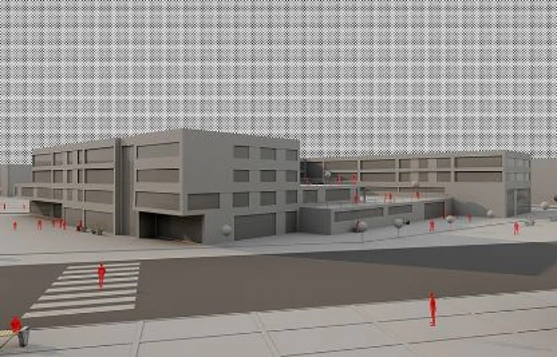 Frontansicht der Schule