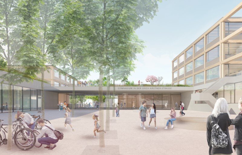 Bild – Gymnasium Erich-Kästner-Straße Visualisierung © Grüntuch Ernst