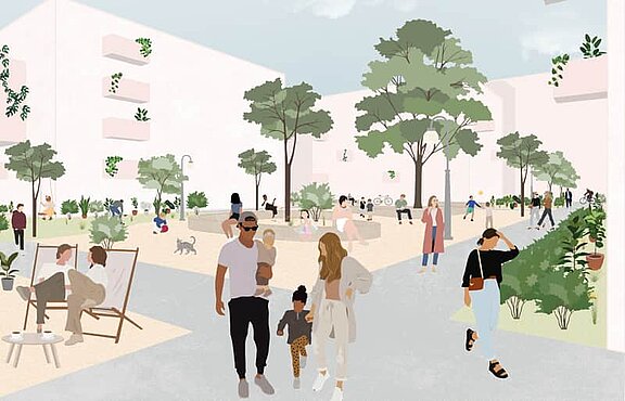 Visualisierung © ​​​​​​​​​​​​​​Technische Universität Berlin, Labor für Integrative Architektur (LIA)