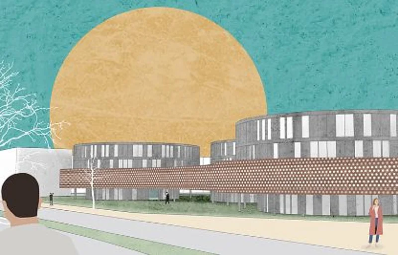 Frontansicht der Schule