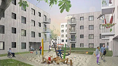 3D Render des Bauprojekts in den Johannishöfe.