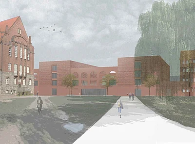 Frontansicht der Schule