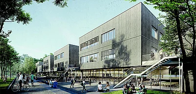 Außenansicht Gymnasium Erich-Kästner-Straße