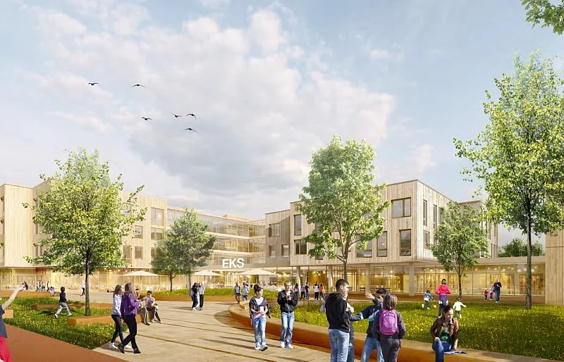 Gymnasium Erich-Kästner-Straße Visualisierung © h4 Gessert + Randecker