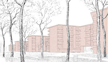 Bild – Skizze des Neubauprojekts an der Detlevstraße