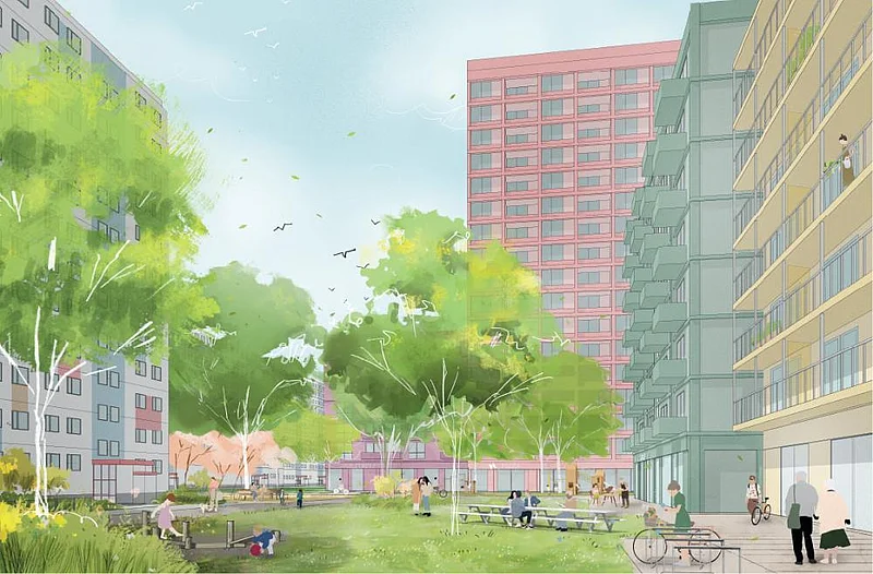 Visualisierung Außen © Teleinternetcafe Architektur