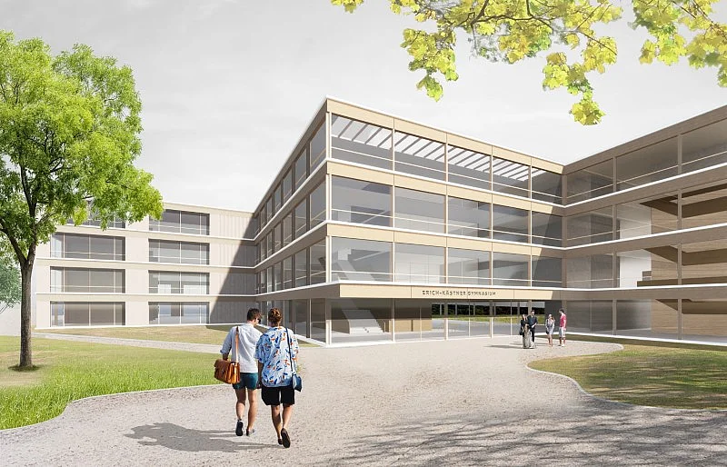 Gymnasium Erich-Kästner-Straße Visualisierung © kleyer.koblitz.letzel.freivogel.