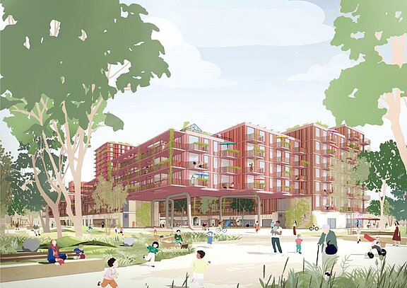 Visualisierung Außen © Dietrich Untertrifaller Architekten