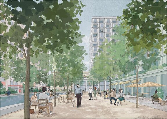 Visualisierung Außen © DMSW Architekten