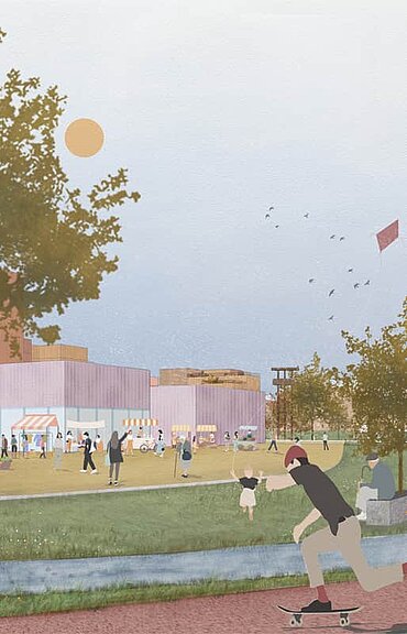 Visualisierung © Karlsruher Institut für Technologie (KIT), Fakultät für Architektur, Institut Entwerfen von Stadt und Landschaft