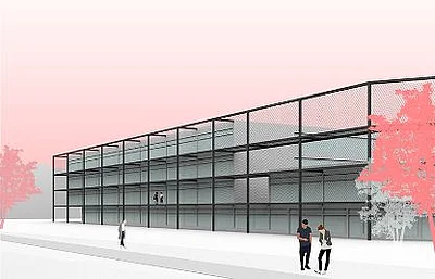 Frontansicht der Schule
