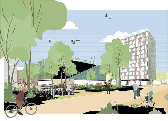 Visualisierung Außen © ASTOC architects