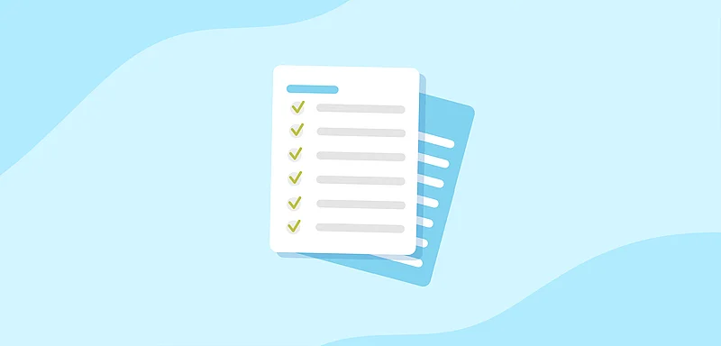 Icon mit Papier und Checkboxen