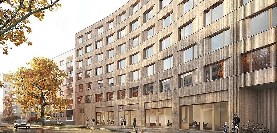 Visualisierung Mahlower Straße Straßenseite © Zoomarchitekten