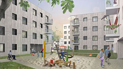 Bild – 3D Render des Bauprojekts in den Johannishöfe.