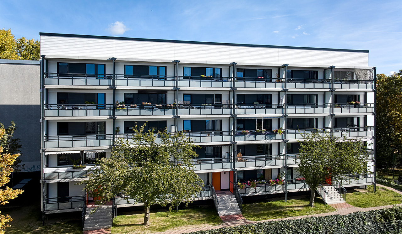 Blick auf die moderne Fassade