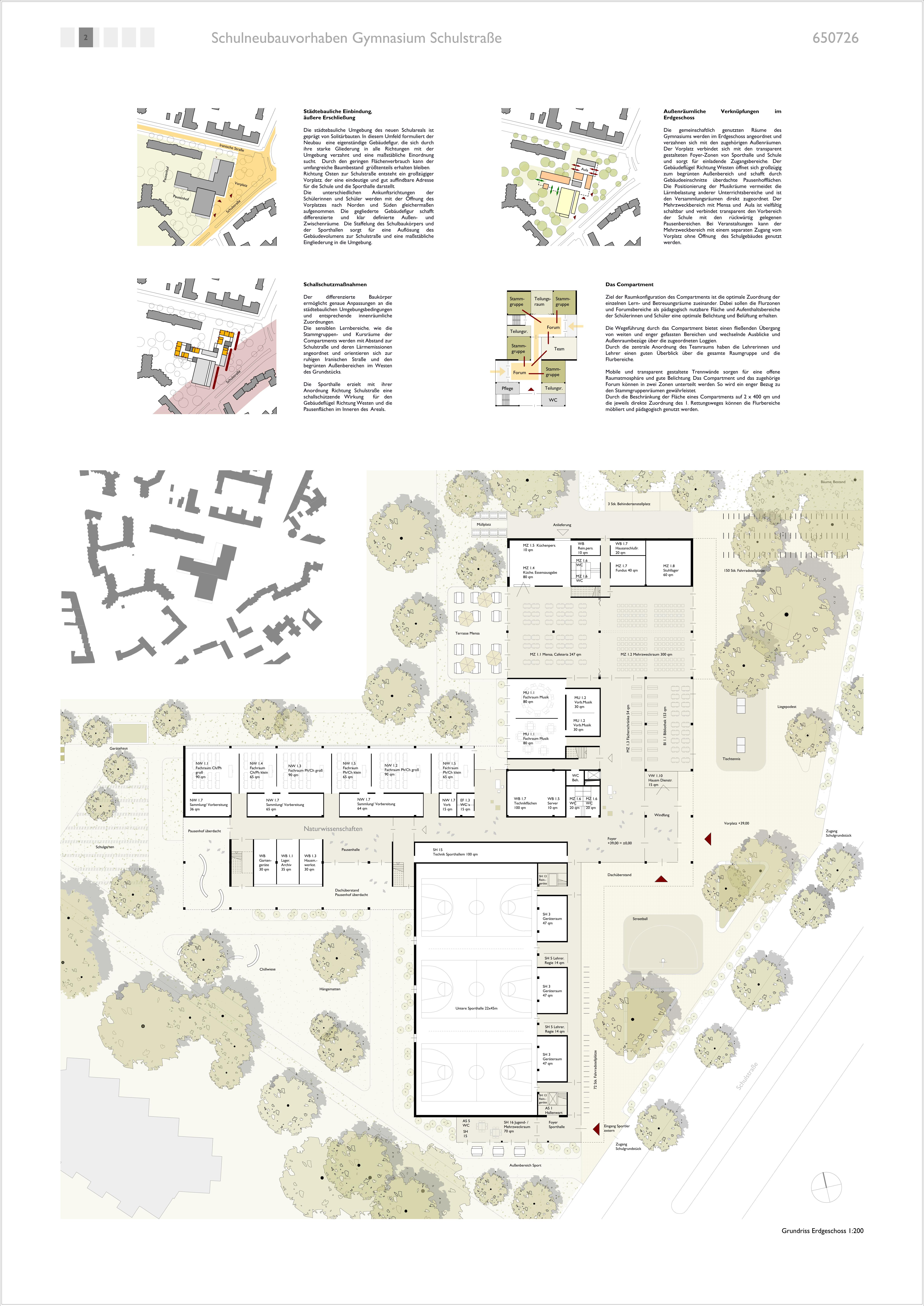 Konzept des Schulgebäudes Präsentationsblatt 2