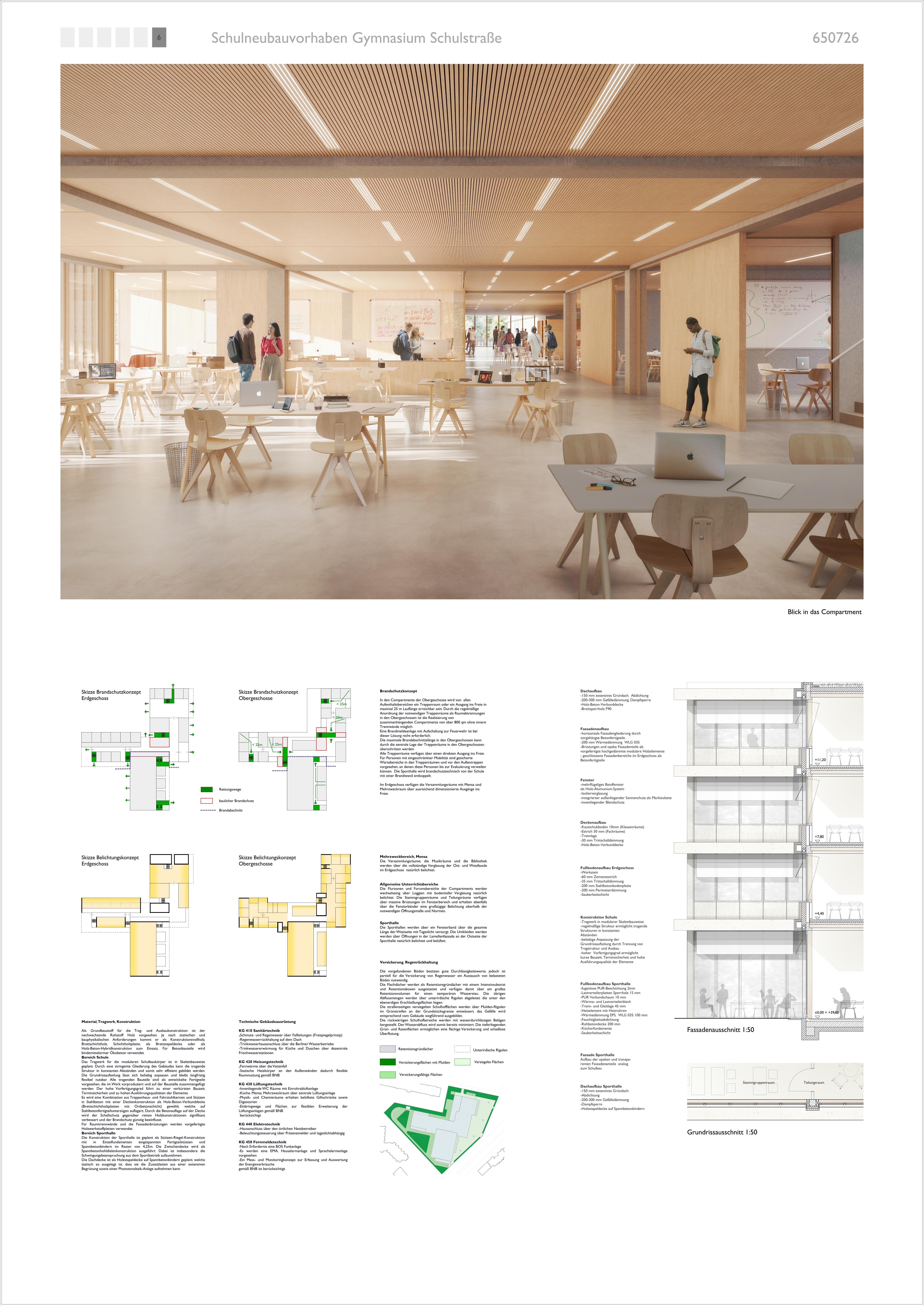 Konzept des Schulgebäudes Präsentationsblatt 6
