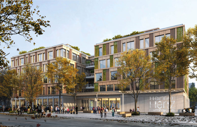 Heinrich-Hertz-Gymnasium Visualisierung Außenansicht