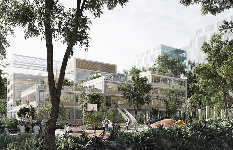 Heinrich-Hertz-Gymnasium Visualisierung Außenansicht