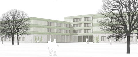 Modell Außenansicht der Schule
