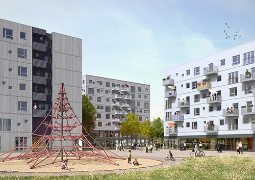 Neubauprojekt Mühlengrund Visualisierung © Petersen Architekten Gesellschaft für Architektur