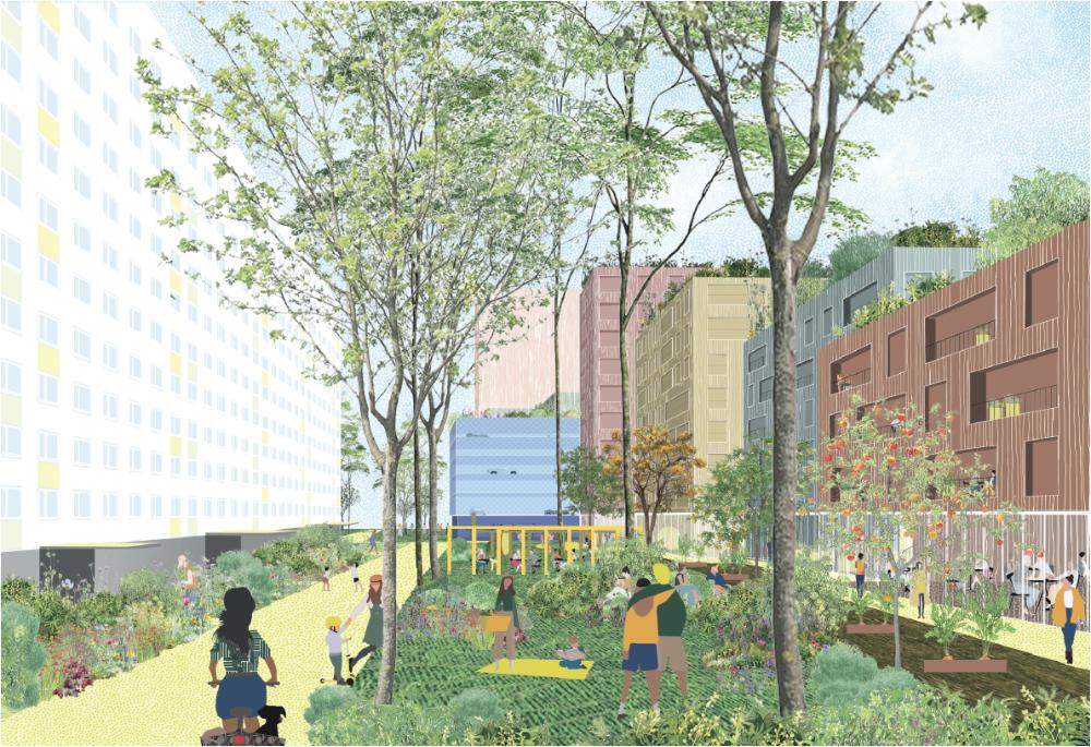 Bild – Visualisierung Außen © asp Architekten