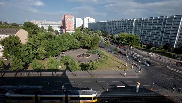 Der Stefan-Heym-Platz aus der Vogelperspektive