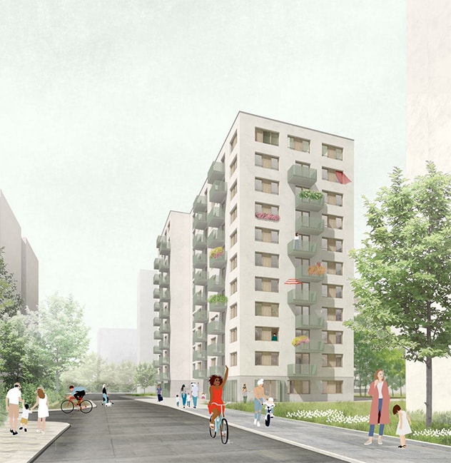 Wiecker Straße Visualisierung © CKRS Architekten