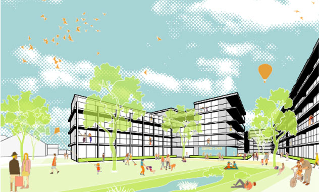 Entwurf eines Wohnblocks in der Detlevstrasse