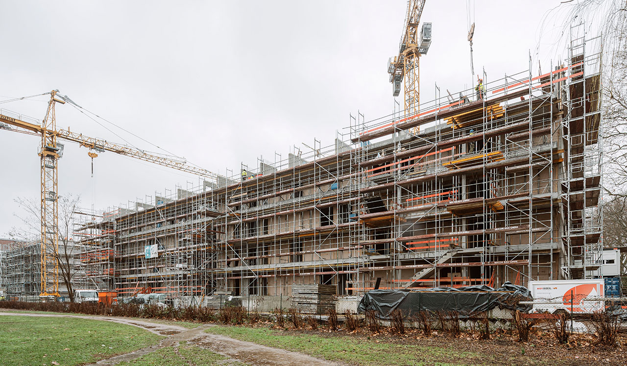 Foto eines Neubauprojektes im Bau. 